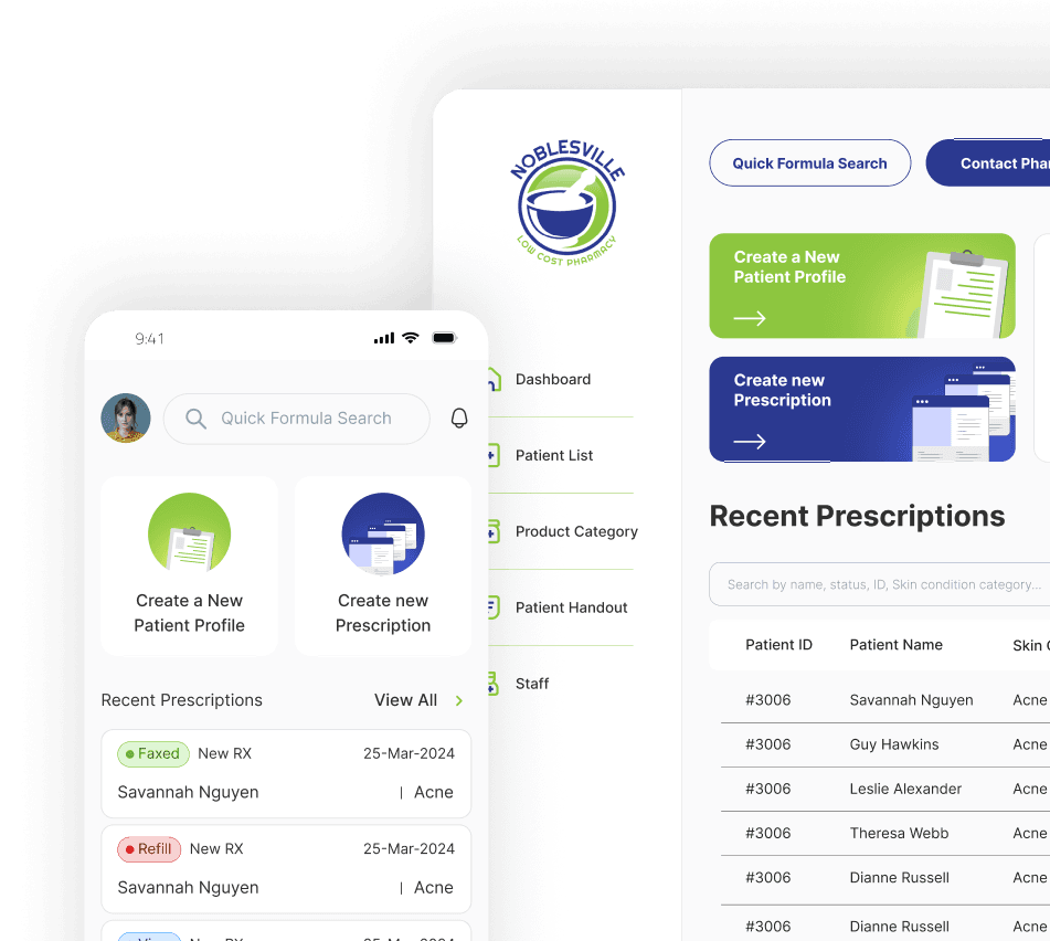 Provider portal dashboard mockup